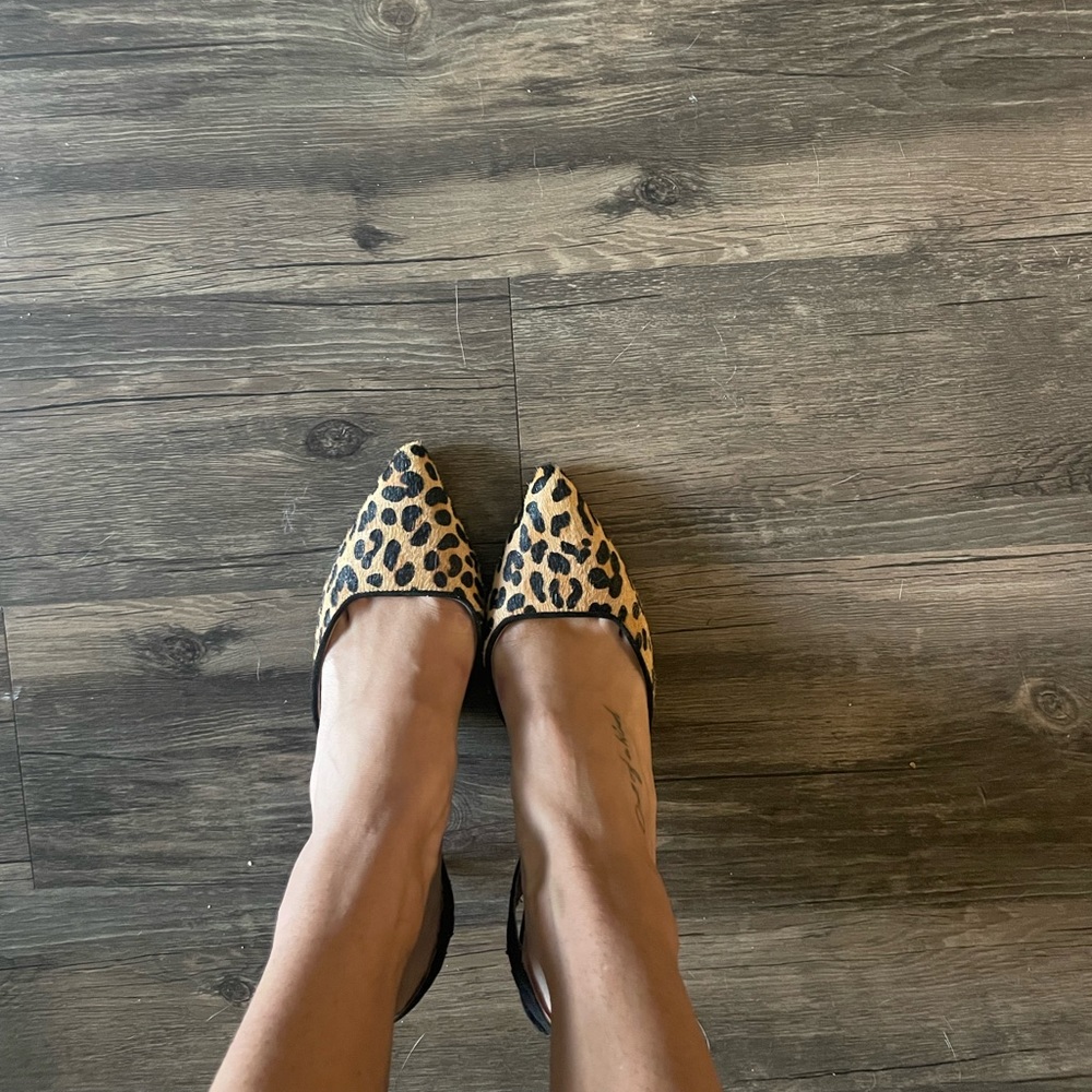 Leather leopard heels